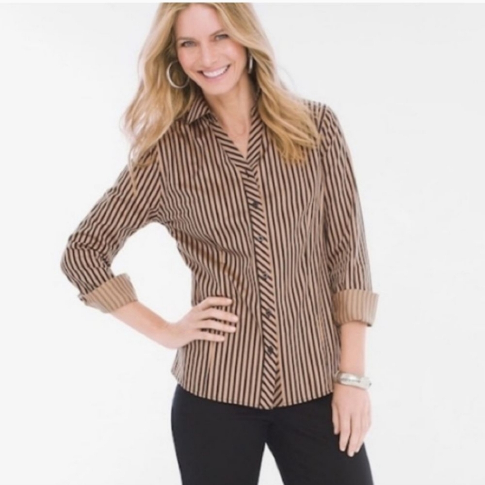 Black & Tan Chicos non-iron button up